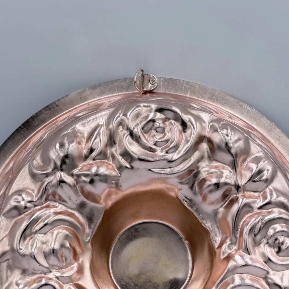 VTG Pink Rose Wall Hanging Mold Coquette Floral Kitchen Decor 5 Cup Cottage
